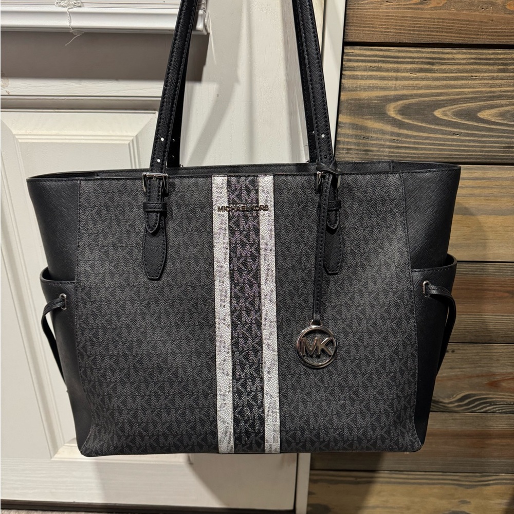 Michael Kors Black and White Signature Tote